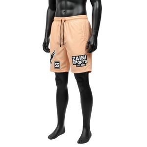 Pantalones cortos cortavientos para hombre, ligeros, de tela tejida de poliéster y nailon, color melocotón, logotipo personalizado con transferencia térmica, pantalones cortos para hombre de secado rápido - Product Image 4