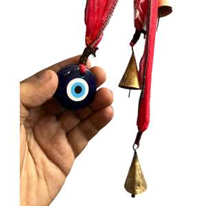 Handmade Bohemian Theme 16 Metal Evil Eye Christmas Bell <b>Door</b> Hanging Ornament & Holiday Decor with Heart & Tree Shape - Product Image 6