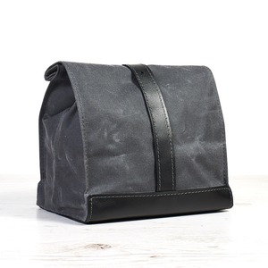 Eco Friendly Leather Canvas Insulated Portable Reusable Lunch Tote Food Carrier for Office 2 Persons LCLB-0060 - Product Image 3