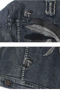 Brand New Custom Made Autumn Winter Gradient Denim Jacket Men American Washed Distressed Plain <b>Short</b> Lapel Denim Jacket <b>For</b> Men - Product Image 4