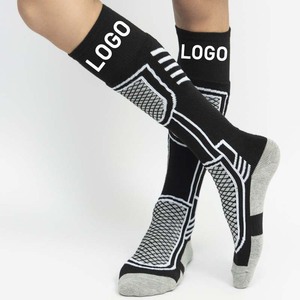 Chaussettes de ski chaudes d'hiver pour hommes et femmes, épaisses, pour l'alpinisme en plein air, tricotées, hauteur genou, 100% laine respirante pour - Product Image 6