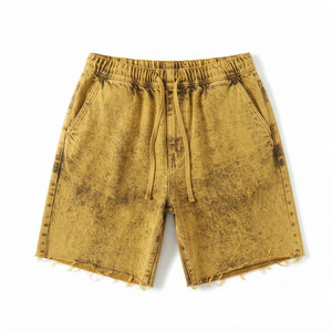 Shorts décontractés de qualité supérieure avec texture délavée, en tissu doux et durable, effet délavé à l'acide - Product Image 1