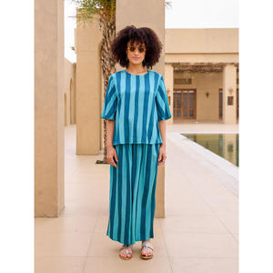 Ensemble court rayé Alma Modal 2 pièces - Tenue décontractée assortie - Product Image 4