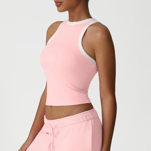 เสื้อกล้ามผู้หญิงยืดและรัดรูปสีบล็อกสำหรับชุดกีฬาลำลอง - Product Image 1