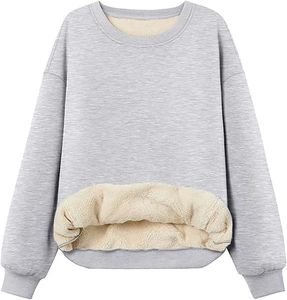 Sudadera de Forro Polar Extra Grande de Alta Calidad para Mujer, con Logotipo Personalizado, Cuello Redondo, Hombros Caídos, Informal, Deportiva, con Capucha Larga - Product Image 1