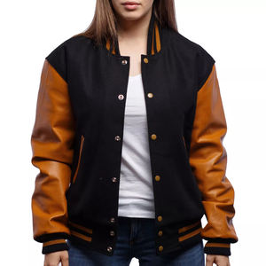 Veste Letterman Varsity pour homme de haute qualité avec corps en laine véritable et manches en cuir Fermeture à simple boutonnage Vêtements d'hiver - Product Image 5