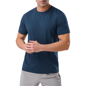 Ropa de Verano Casual para Hombre de Alta Calidad, Manga Corta, Color Sólido, Transpirable, de Secado Rápido, 200g, Precio al por Mayor - Product Image 2