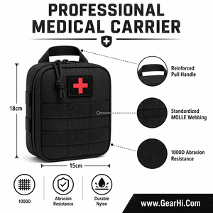 GearHi Bolsa de Primeros Auxilios Reforzada de Alta Resistencia, Desgarrable, IFAK de Despliegue Rápido, Bolsa Médica de Liberación Rápida, Compatible con MOLLE 1000D - Product Image 4