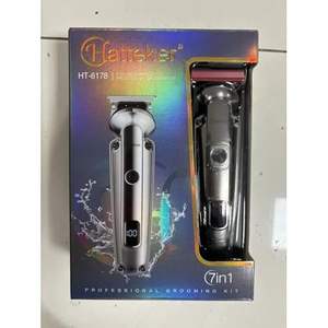 Tondeuse à barbe professionnelle 7 en 1 IPX7 en acier inoxydable, rasoir électrique USB à batterie avec réglages ajustables pour le rasage, la coupe et la tonification du nez - Product Image 2