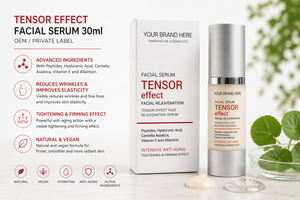 Siero Viso Effetto Tensor 30ml OEM a Marchio Privato |   Acido Ialuronico, Peptidi e Centella |   Rassodante Anti-Età |   Prodotto in Spagna UE - Product Image 2