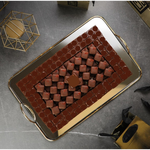 Plateau de serveur de bonbons au chocolat en métal argenté de la meilleure qualité plateau de service de chocolat de mariage avec poignée pour la décoration de la maison - Product Image 5
