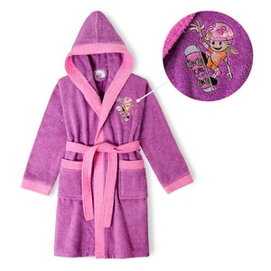 Albornoz para Baño y Aseo para Niños, Talla S-10-12, Color Violeta - Product Image 1