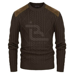 Couleur unie Hiver Respirant Avant Logo Casual Wear Pull Tricoté de Haute Qualité 100% Laine Pakistan Made Chandails pour Hommes - Product Image 1