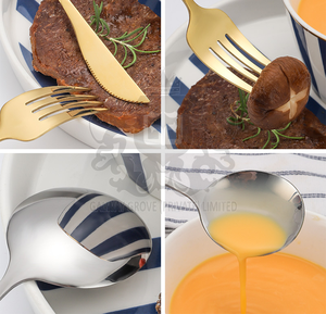 Best Price 24-Piece Luxury Modern <b>Black</b> <b>Gold</b> Stainless Steel Dishwasher Safe <b>Cutlery</b> Set Food-grade for Hotel Weddings Gifts for - Product Image 5