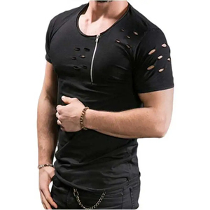 Camiseta de manga corta con cuello redondo versátil de verano para hombre, material de algodón 100% algodón o/poliéster para clima cálido - Product Image 4