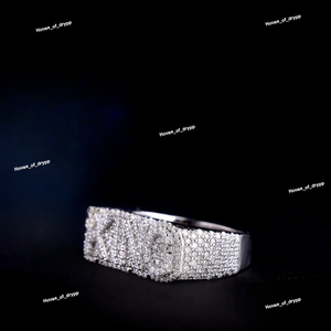 925 Silver <b>Iced</b> Out KING Letter Band <b>Ring</b> VVS Moissanite Diamond 925 Silver Hip Hop Jewelry - Product Image 4