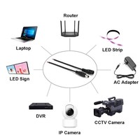 Gleichstrom kabel 5,5mm x 2,1mm Stecker Buchse 15cm schwarzes Kabel Verlängerung kabel für LED-Streifen CCTV-Kamera Computers canner Verwenden Sie Braid