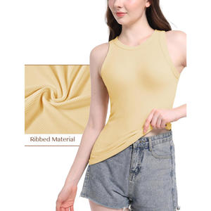 Camiseta sin Mangas Casual para Mujer, Diseño Liso de Color Sólido, Tela Suave al Tacto, Atuendo Moderno de Verano, Ropa para Exportación al por Mayor - Product Image 5