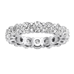 Anillo de Bodas de Oro Amarillo Blanco Macizo de 9K para Mujer, Diamante Cultivado en Laboratorio de 4 Quilates, Claridad VS, Color EF, Certificado IGI - Product Image 2