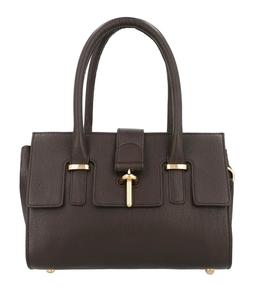 Bolso de Hombro de Cuero Vacuno Genuino para Mujer, Bolso de Mano de Moda con Cierre de Cremallera y Broche, Dos Asas - Product Image 1