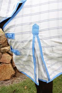 Manta para Caballo de Malla a Cuadros Morada al por Mayor, Transpirable, para Verano, con Doble Hebilla Delantera - Product Image 6