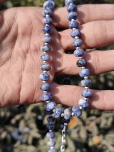 Brazil <b>Sodalite</b> 8mm Polished or matte finish Genuine <b>Sodalite</b> endless infinity beaded <b>Necklace</b> Fine Beaded <b>Necklaces</b> - Product Image 2
