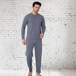 <b>Men's</b> Comfortable <b>Thermal</b> Sleepwear Loungewear Big Size Soft Pajama Set Long Sleeves Breathable Cotton Blend Stylish <b>Pyjamas</b> - Product Image 6