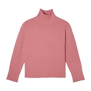 2025 cárdigan de Jersey de alta calidad personalizado Unisex nuevos suéteres de cuello alto Casual cuello alto bordado plano de punto - Product Image 2