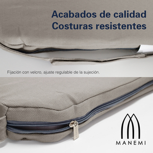 Cuscino per Sedia Impermeabile 42x40x4cm con Fodera Rimovibile con Cerniera, Cinghie di Fissaggio, Imbottitura 100% Fibra di Poliestere, Supporto Lombare, Cuciture Resistenti - Product Image 6