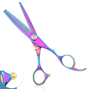 Ciseaux à effiler professionnels à double tranchant Rainbow Teeth Blades pour hommes et femmes, tranchants pour la coupe de cheveux, choix des stylistes - Product Image 4