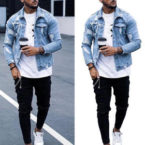 Veste en jean éco-responsable Flyingkick Enterprises pour homme, style streetwear hip-hop décontracté, nouvelle collection automne-hiver 2025, coupe slim - Product Image 4