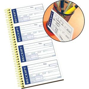 Carnet de reçus à écrire et à coller, 2 parties, sans carbone, blanc/canari, 5-1/4\" x 11\", reliure spirale, 200 jeux par carnet, 4 reçus par <span class=keywords><strong>page</strong></span> - Product Image 6