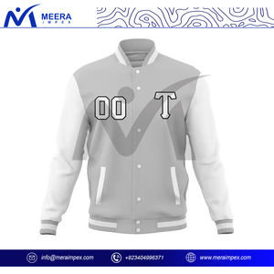 Nouvelle veste universitaire à la mode pour hommes vestes universitaires de baseball décontractées coupe régulière veste à col côtelé en tissu de laine de qualité supérieure pour hommes OEM - Product Image 3