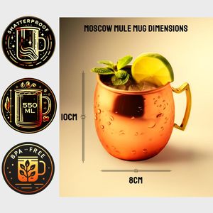 Wholesale Custom Moscow Mule <b>Copper</b> Mugs (16oz) Food Grade 100% Pure <b>Copper</b> <b>Cups</b> Handcrafted W/Lacquered Export India - Product Image 3