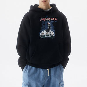 100% sudaderas con capucha y sudaderas de algodón para hombre de manga larga Boxy Fit peso pesado en blanco grueso francés Terry 500GSM sudaderas con capucha - Product Image 4