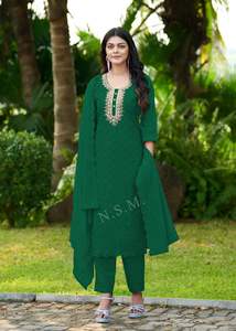 Dernier créateur Ensemble Kurti de travail en organza lourd par Fab Zone Vêtements indiens et pakistanais - Product Image 5