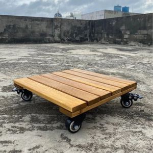 Bue Lotus Factory Wholesale Price Flower Plant Caddy Square Stand with <b>Wheel</b> Indoor Outdoor Garden on Roller Patio Flower Pot - Product Image 4