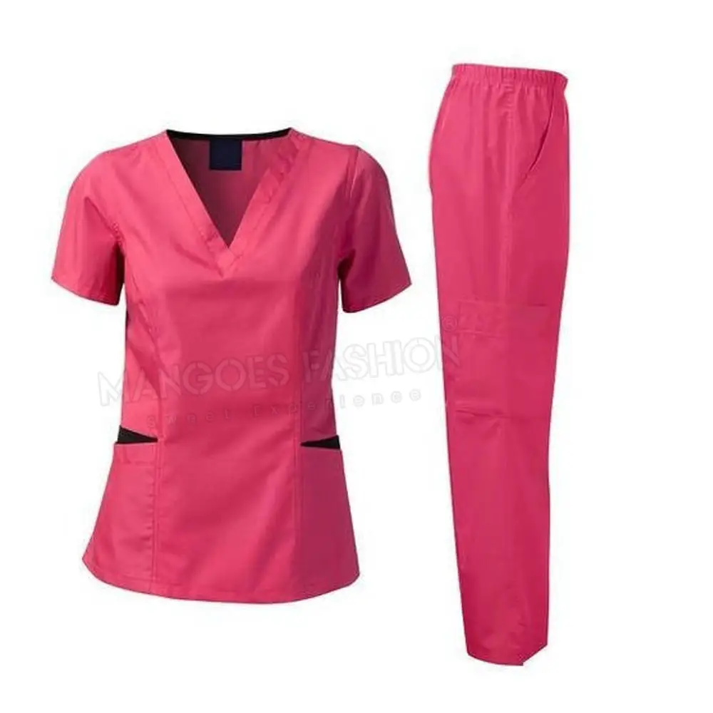High Quality Design Scrub Sets Nursing Uniform Short Sleeved Good Sewing Doctor Nurse Scrub Suit Cotton Customized for Women