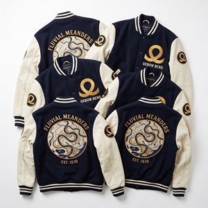 Wholesale Varsity Coat Supplier <b>Burgundy</b> Wool Letterman <b>Jacket</b> River Nature Embroidery Beige <b>Leather</b> Sleeves Outerwear - Product Image 5