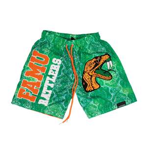 ฟลอริดา A&M มหาวิทยาลัย Famu กางเกงขาสั้นผู้ชายเย็บปักถักร้อย Chenille ชุดออกกําลังกาย - Product Image 1