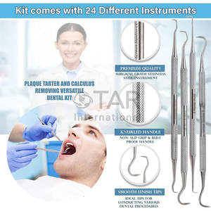 Kit de higiene dental profesional para el cuidado bucal completo Cálculo de acero inoxidable de grado premium y removedor de placa Instrumentos médicos - Product Image 5