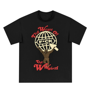 T-shirts en coton personnalisés pour hommes, impression en relief, logo imprimé, t-shirts en relief, t-shirts oversize unis pour hommes - Product Image 1