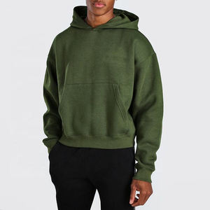 Fashion <b>Crop</b> <b>Top</b> Boxy Hoodie Custom Embroidery Thick Cotton 420 Gsm Cropped Boxy Fit Heavyweight <b>Men</b> Hoodie Oversized Hoodie <b>Men</b> - Product Image 1