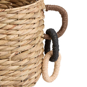 Hand Woven Natural Water Hyacinth Chain Handle <b>Basket</b> Best Selling Water Hyacinth <b>Basket</b> Weaving <b>Basket</b> Made in Vietnam - Product Image 3