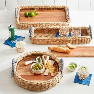 Meilleure vente conception personnalisée jacinthe d'eau tissée naturelle plateaux de service fabriqués en usine au Vietnam bambou matériel planche de bois usage domestique - Product Image 1