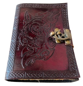 Celta Vintage-diario de cuero en relieve para hombre y mujer, libreta de cara de lobo mágica hecha a mano, diario de viaje, cuaderno de bocetos personalizado - Product Image 2
