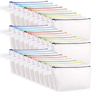 Wholesale Eco-Friendly Custom Cotton <b>Canvas</b> Zipper Pouches Soft Handle Foldable Large Capacity Reusable Makeup Cosmetic <b>Bags</b> - Product Image 5