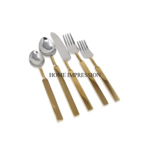 Ensemble de couverts de table à manger de mariage et de fêtes en plaqué or de haute qualité de haute qualité. - Product Image 3
