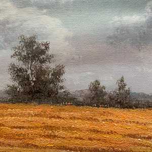 Dipinto a Olio 100% Fatto a Mano 20x24 Pollici, Arte Raffinata di Tre Persone in Campo Agricolo, Texture 3D, Soggetto Astratto, con Cornice - Product Image 3