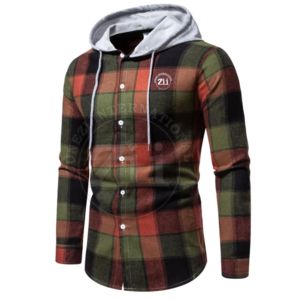 Vêtements de sport d'hiver pour hommes Thi Zip Manteau en flanelle matelassée Capuche détachable Doublure à carreaux Imperméable OEM Personnalisable Taille XL - Product Image 2